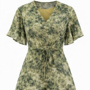 NWT - Akaiv Green Tie-Dye Romper - Size Small